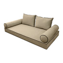 STYLE V1 - Velvet Indoor Daybed Mattress Bolster Backrest Cushion Pillow |COVERS ONLY|