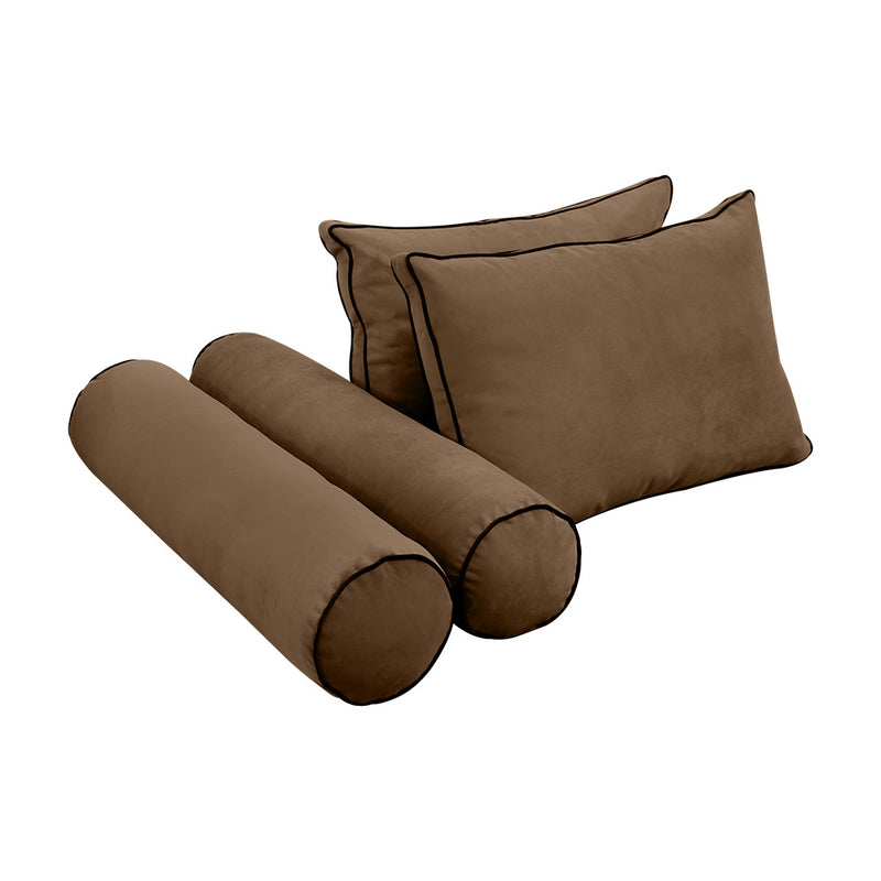 STYLE V1 - Velvet Indoor Daybed Mattress Bolster Backrest Cushion Pillow Complete Set