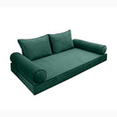 STYLE V1 - Velvet Indoor Daybed Mattress Bolster Backrest Cushion Pillow Complete Set
