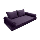 STYLE V1 - Velvet Indoor Daybed Mattress Bolster Backrest Cushion Pillow Complete Set