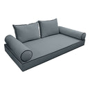 STYLE V1 - Velvet Indoor Daybed Mattress Bolster Backrest Cushion Pillow Complete Set