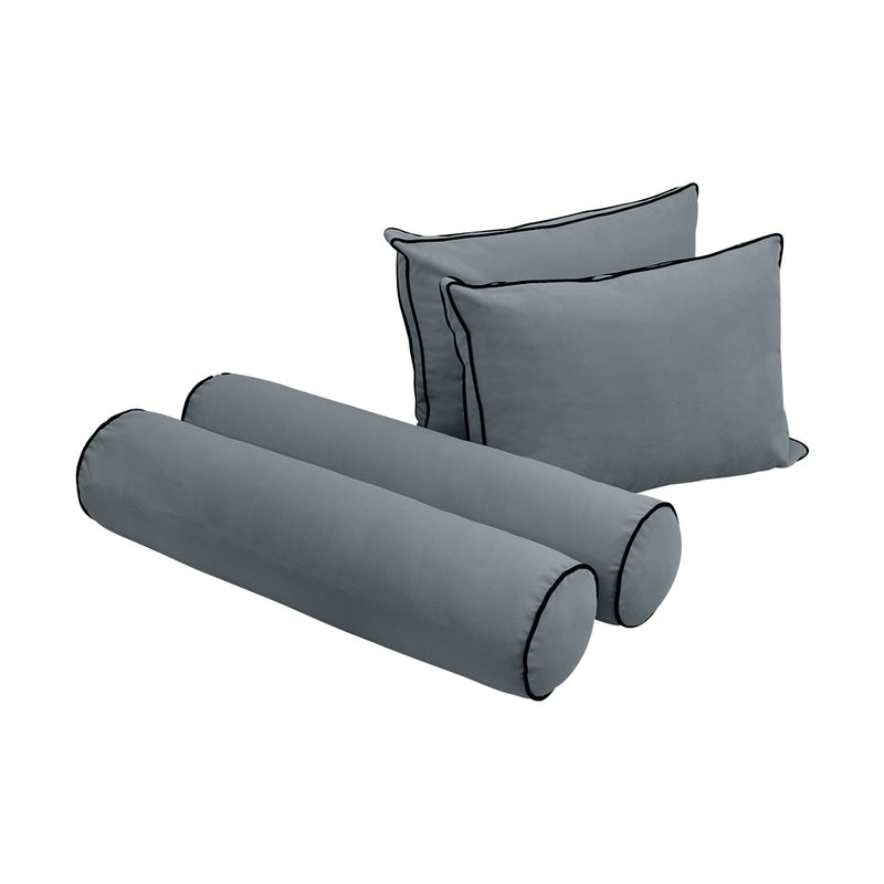 STYLE V1 - Velvet Indoor Daybed Mattress Bolster Backrest Cushion Pillow Complete Set