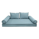 STYLE V1 - Velvet Indoor Daybed Mattress Bolster Backrest Cushion Pillow Complete Set