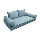 STYLE V1 - Velvet Indoor Daybed Mattress Bolster Backrest Cushion Pillow Complete Set