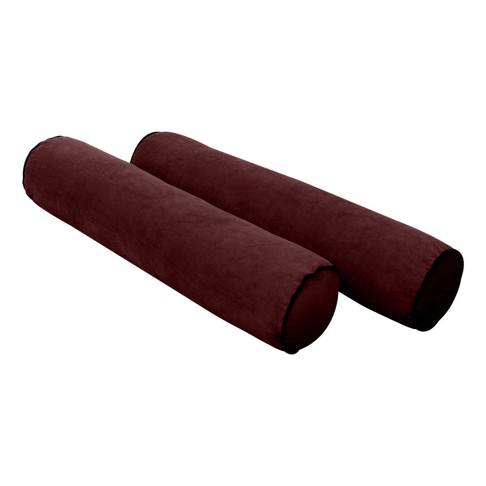 STYLE V5 - Velvet Indoor Daybed Mattress Bolster Cushion Pillow Complete Set