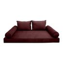 STYLE V1 - Velvet Indoor Daybed Mattress Bolster Backrest Cushion Pillow |COVERS ONLY|