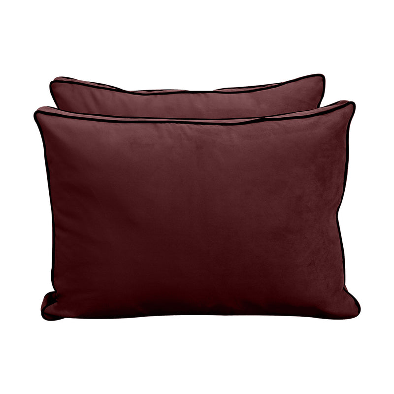 STYLE V1 - Velvet Indoor Daybed Mattress Bolster Backrest Cushion Pillow |COVERS ONLY|