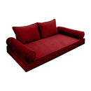 STYLE V1 - Velvet Indoor Daybed Mattress Bolster Backrest Cushion Pillow Complete Set