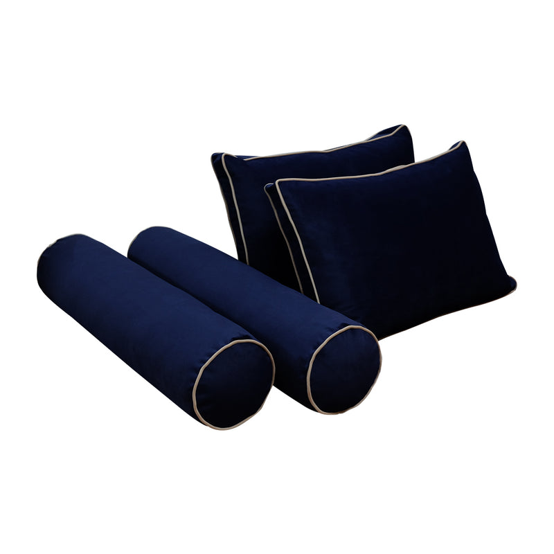 STYLE V1 - Velvet Indoor Daybed Mattress Bolster Backrest Cushion Pillow |COVERS ONLY|