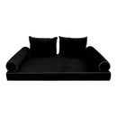 STYLE V1 - Velvet Indoor Daybed Mattress Bolster Backrest Cushion Pillow |COVERS ONLY|