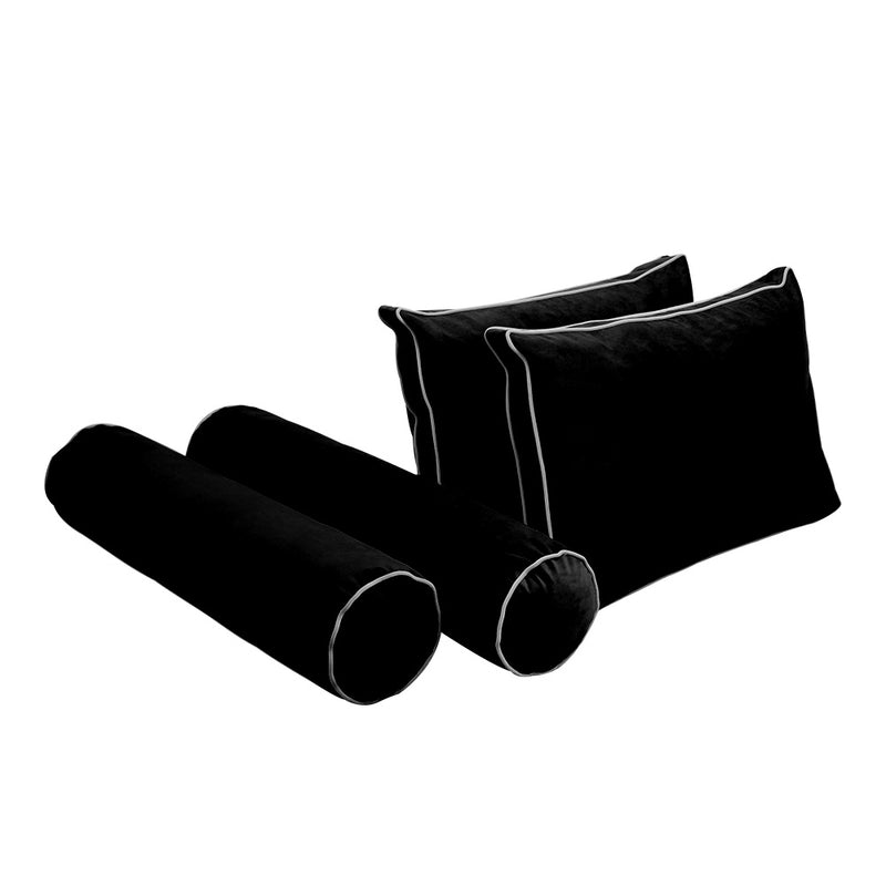 STYLE V1 - Velvet Indoor Daybed Mattress Bolster Backrest Cushion Pillow |COVERS ONLY|