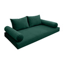 STYLE V1 - Velvet Indoor Daybed Mattress Bolster Backrest Cushion Pillow Complete Set