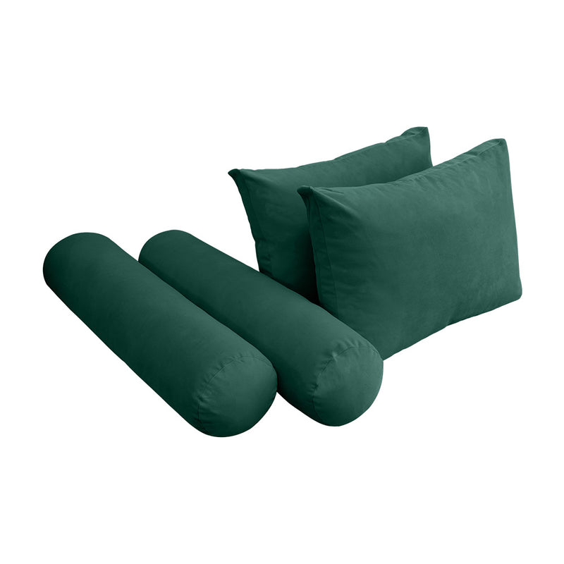 STYLE V1 - Velvet Indoor Daybed Mattress Bolster Backrest Cushion Pillow |COVERS ONLY|