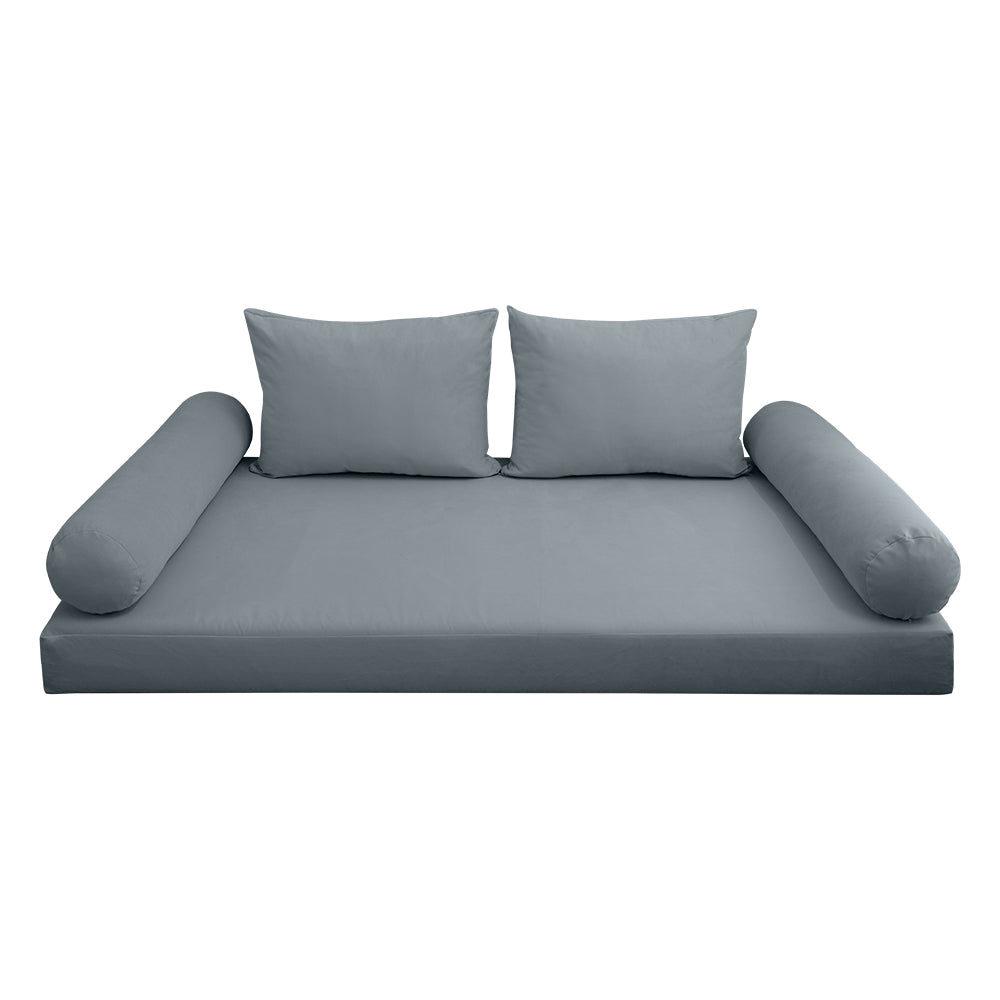 STYLE V1 - Velvet Indoor Daybed Mattress Bolster Backrest Cushion Pillow |COVERS ONLY|