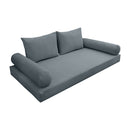 STYLE V1 - Velvet Indoor Daybed Mattress Bolster Backrest Cushion Pillow Complete Set