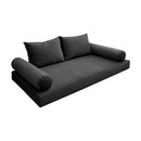 STYLE V1 - Velvet Indoor Daybed Mattress Bolster Backrest Cushion Pillow Complete Set