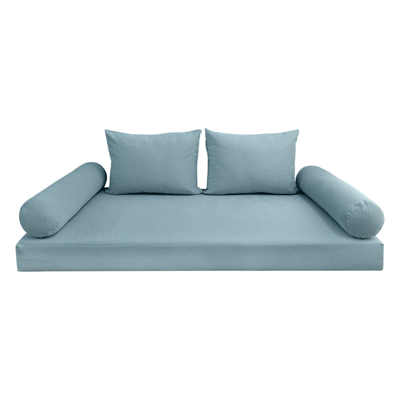 STYLE V1 - Velvet Indoor Daybed Mattress Bolster Backrest Cushion Pillow |COVERS ONLY|