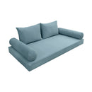 STYLE V1 - Velvet Indoor Daybed Mattress Bolster Backrest Cushion Pillow Complete Set