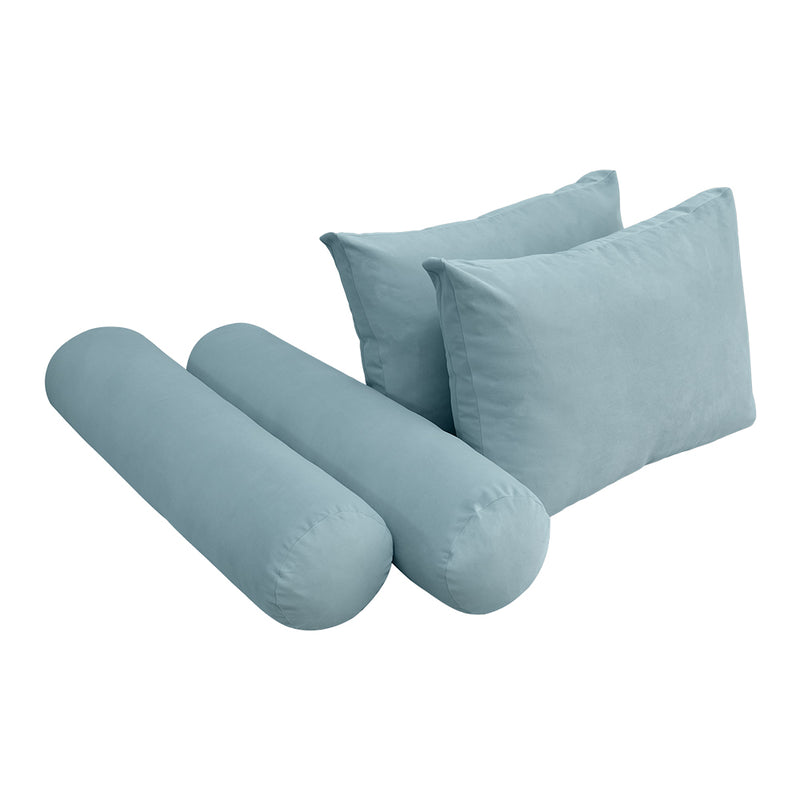 STYLE V1 - Velvet Indoor Daybed Mattress Bolster Backrest Cushion Pillow |COVERS ONLY|