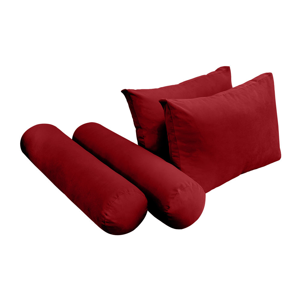 STYLE V1 - Velvet Indoor Daybed Mattress Bolster Backrest Cushion Pillow |COVERS ONLY|