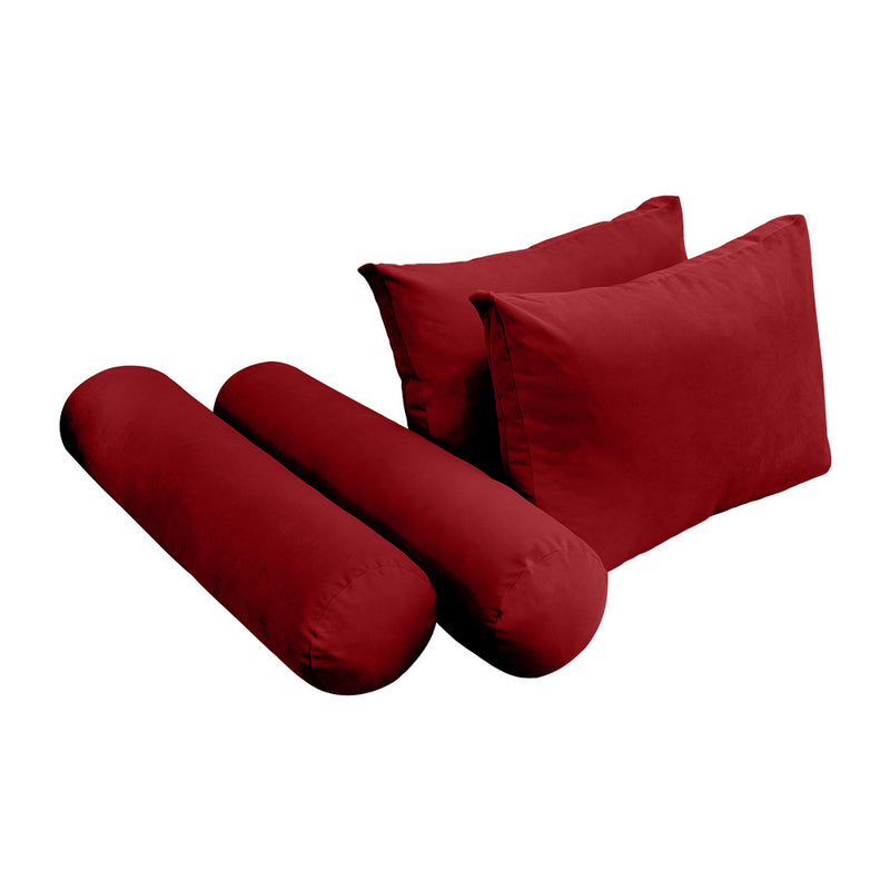 STYLE V1 - Velvet Indoor Daybed Mattress Bolster Backrest Cushion Pillow |COVERS ONLY|