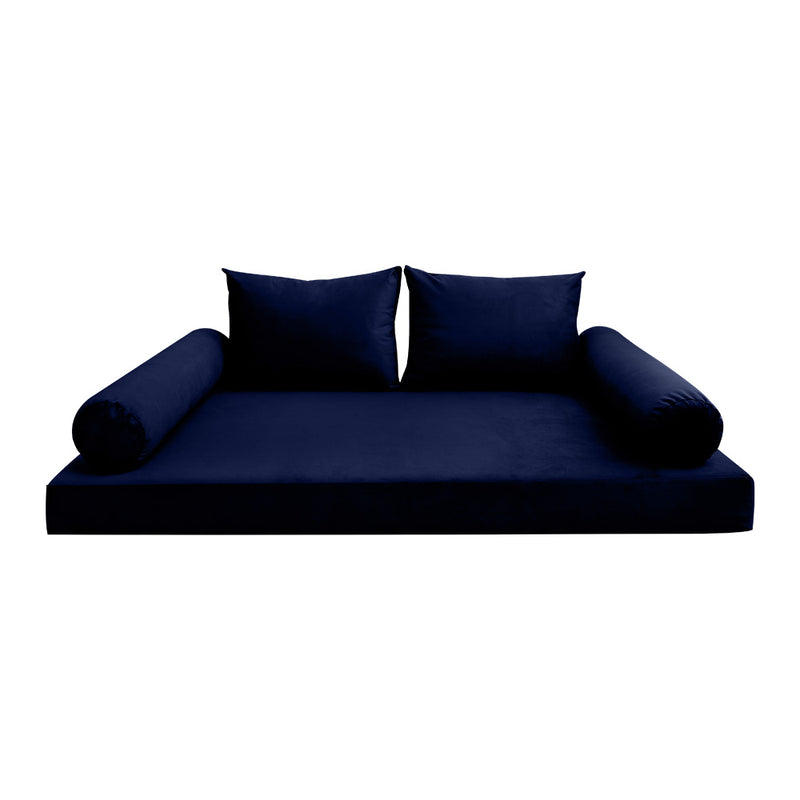 STYLE V1 - Velvet Indoor Daybed Mattress Bolster Backrest Cushion Pillow |COVERS ONLY|
