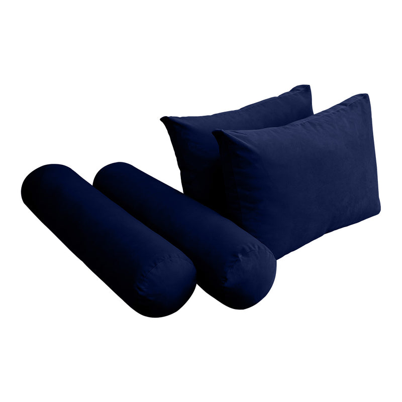 STYLE V1 - Velvet Indoor Daybed Mattress Bolster Backrest Cushion Pillow |COVERS ONLY|