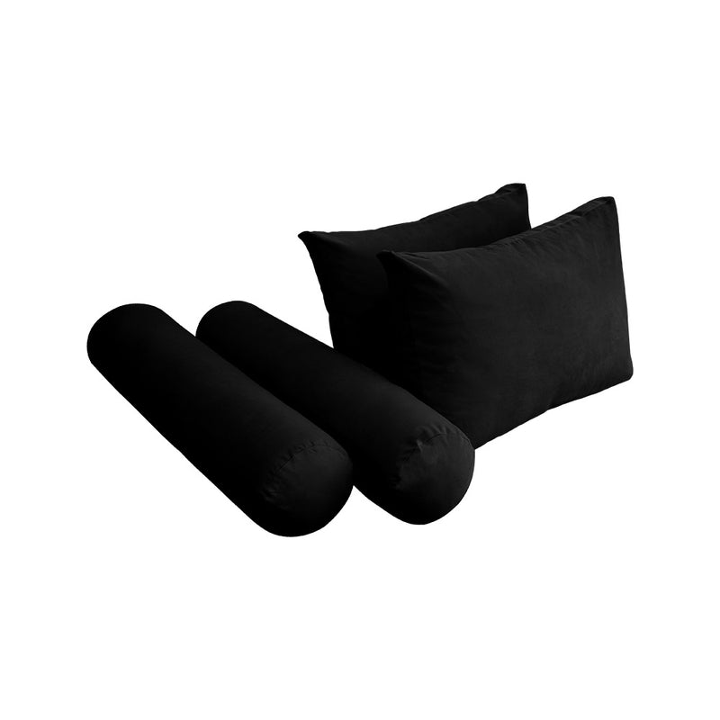 STYLE V1 - Velvet Indoor Daybed Mattress Bolster Backrest Cushion Pillow Complete Set