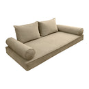 STYLE V1 - Velvet Indoor Daybed Mattress Bolster Backrest Cushion Pillow Complete Set