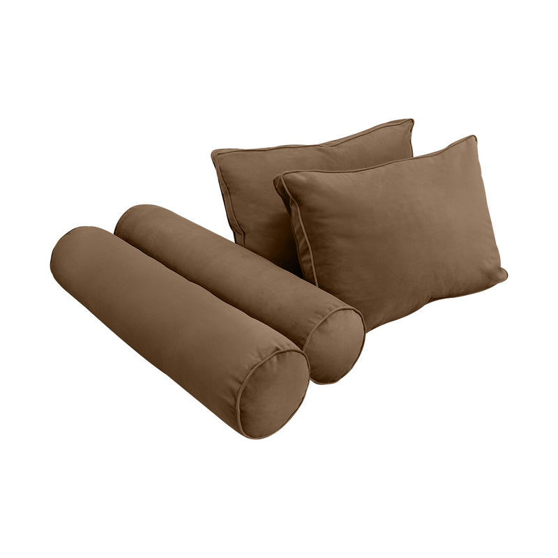 STYLE V1 - Velvet Indoor Daybed Mattress Bolster Backrest Cushion Pillow |COVERS ONLY|