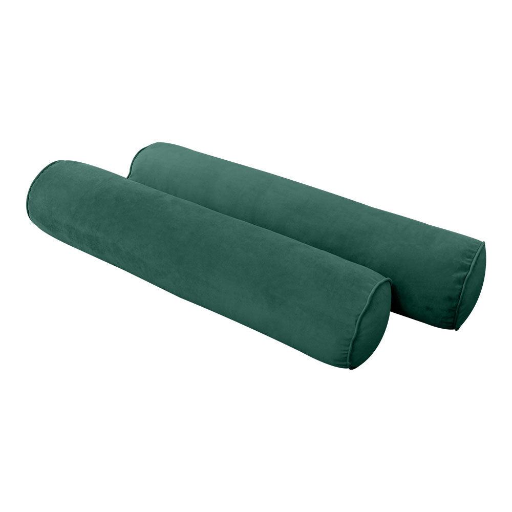 STYLE V5 - Velvet Indoor Daybed Bolster Pillow Cushion |COVERS ONLY|