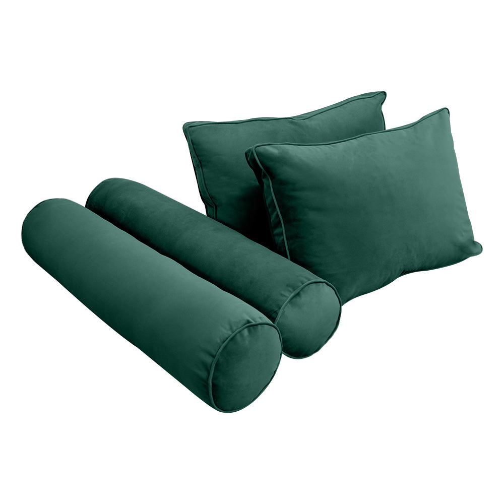STYLE V1 - Velvet Indoor Daybed Mattress Bolster Backrest Cushion Pillow |COVERS ONLY|