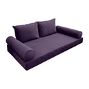 STYLE V1 - Velvet Indoor Daybed Mattress Bolster Backrest Cushion Pillow Complete Set