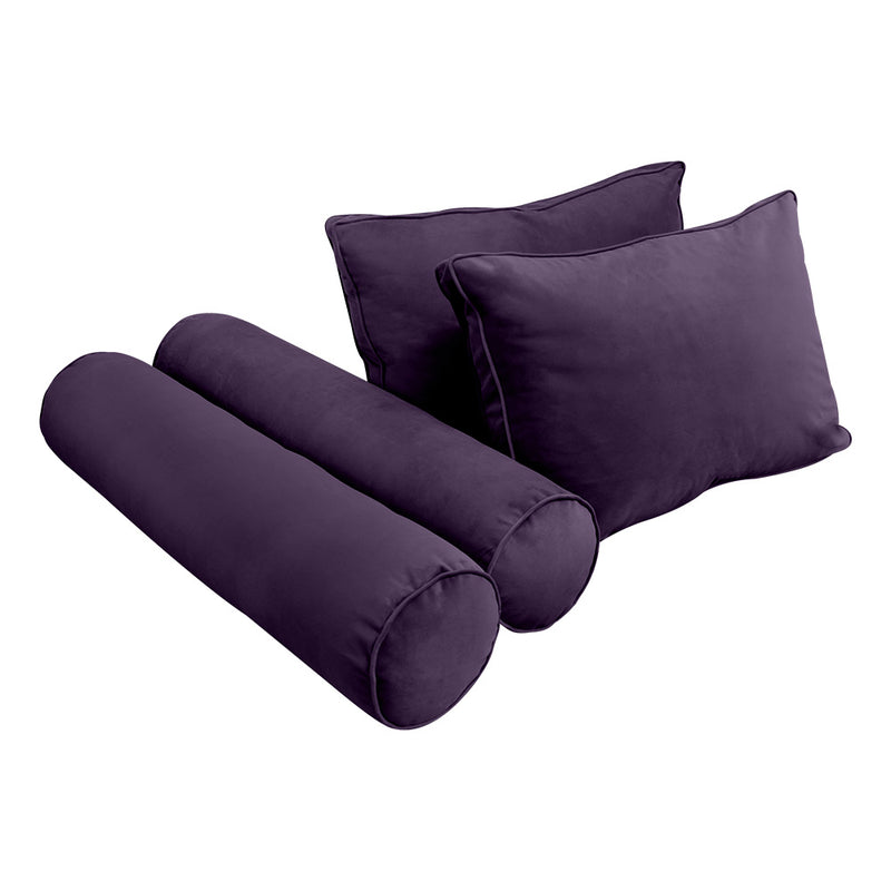 STYLE V1 - Velvet Indoor Daybed Mattress Bolster Backrest Cushion Pillow |COVERS ONLY|