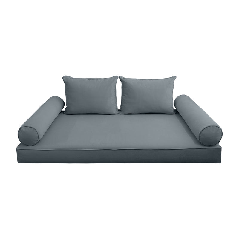 STYLE V1 - Velvet Indoor Daybed Mattress Bolster Backrest Cushion Pillow |COVERS ONLY|
