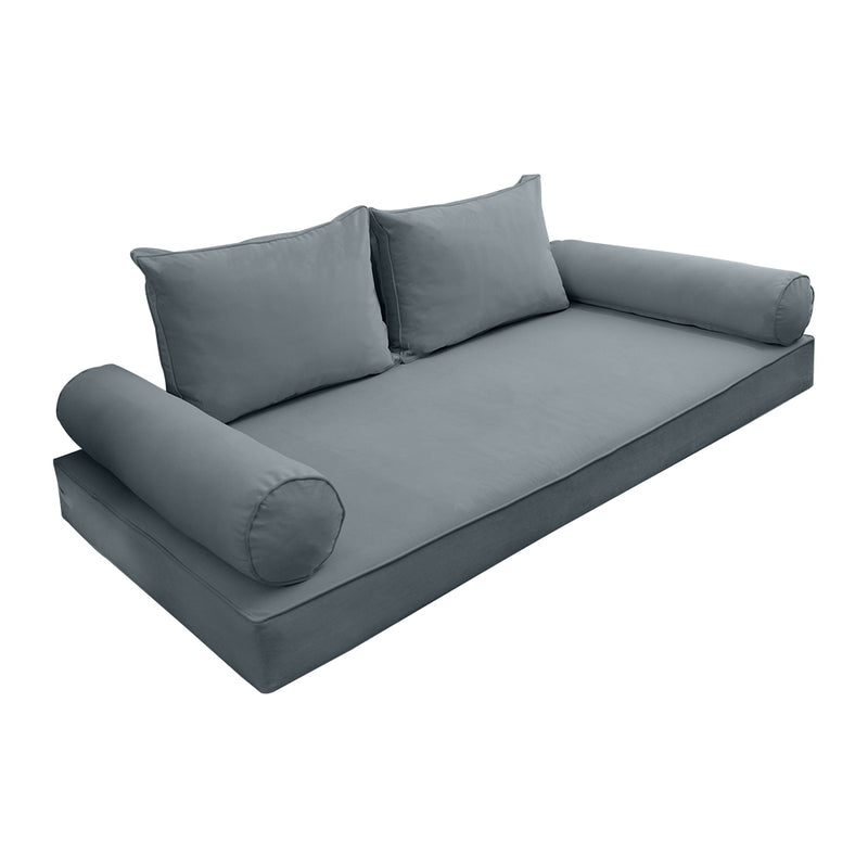 STYLE V1 - Velvet Indoor Daybed Mattress Bolster Backrest Cushion Pillow Complete Set