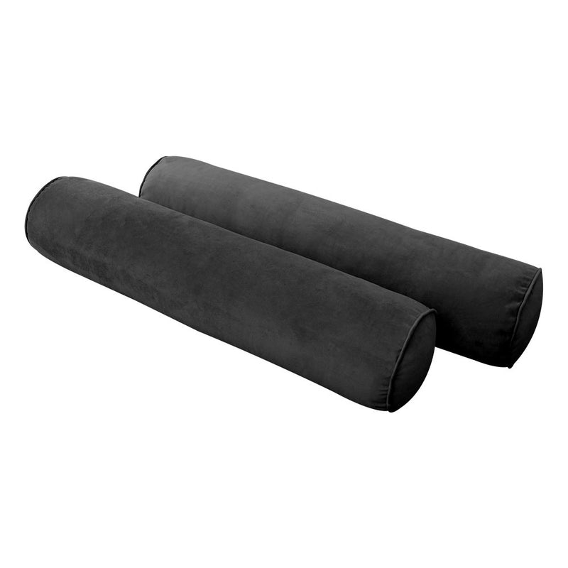 STYLE V5 - Velvet Indoor Daybed Mattress Bolster Cushion Pillow Complete Set