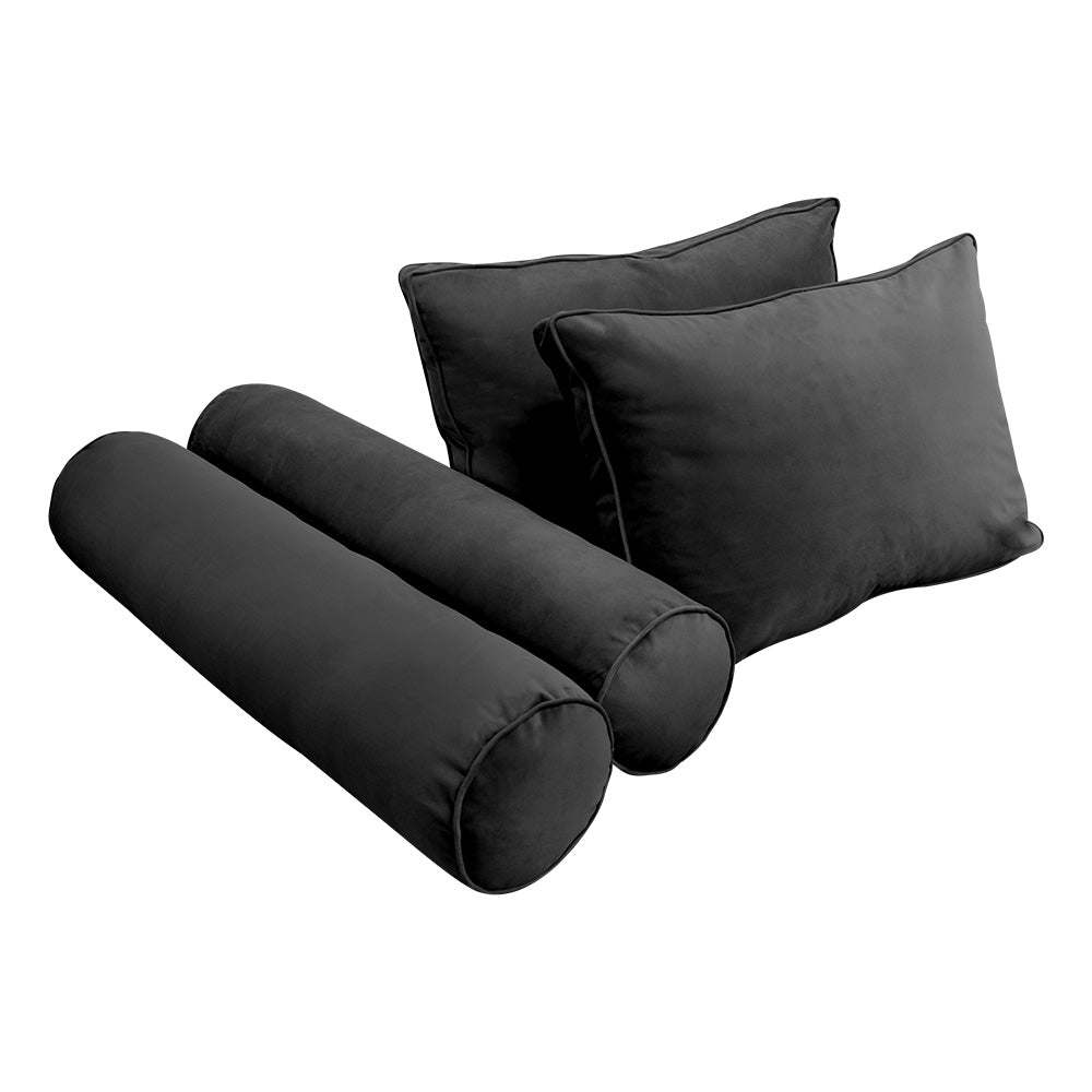 STYLE V1 - Velvet Indoor Daybed Mattress Bolster Backrest Cushion Pillow |COVERS ONLY|