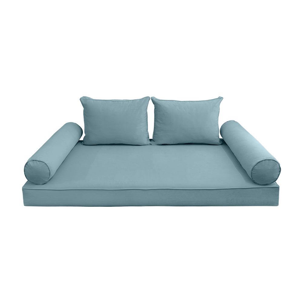 STYLE V1 - Velvet Indoor Daybed Mattress Bolster Backrest Cushion Pillow |COVERS ONLY|