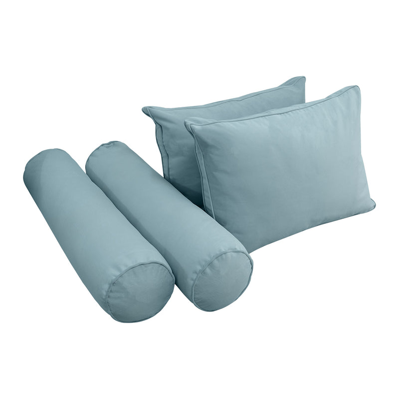 STYLE V1 - Velvet Indoor Daybed Mattress Bolster Backrest Cushion Pillow Complete Set