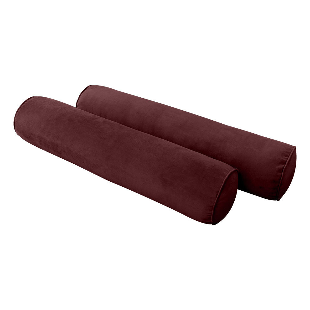 STYLE V5 - Velvet Indoor Daybed Mattress Bolster Cushion Pillow Complete Set