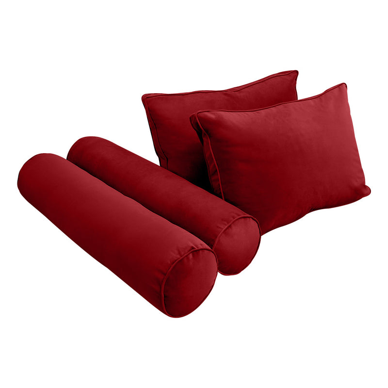 STYLE V1 - Velvet Indoor Daybed Mattress Bolster Backrest Cushion Pillow |COVERS ONLY|