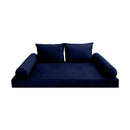 STYLE V1 - Velvet Indoor Daybed Mattress Bolster Backrest Cushion Pillow |COVERS ONLY|