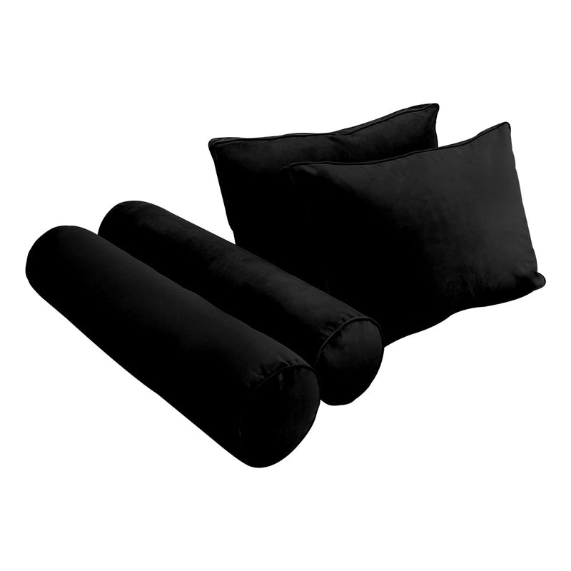 STYLE V1 - Velvet Indoor Daybed Mattress Bolster Backrest Cushion Pillow |COVERS ONLY|
