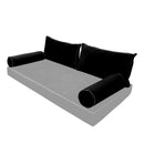 STYLE V2 - Velvet Indoor Daybed Bolster Backrest Cushion Pillow |COVERS ONLY|