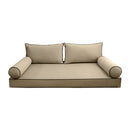 STYLE V2 - Velvet Indoor Daybed Mattress Bolster Backrest Cushion Pillow Complete Set