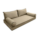 STYLE V2 - Velvet Indoor Daybed Mattress Bolster Backrest Cushion Pillow Complete Set