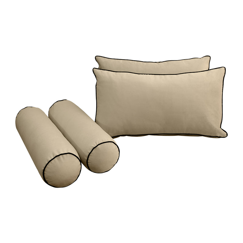 STYLE V2 - Velvet Indoor Daybed Mattress Bolster Backrest Cushion Pillow Complete Set