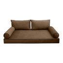 STYLE V2 - Velvet Indoor Daybed Mattress Bolster Backrest Cushion Pillow Complete Set