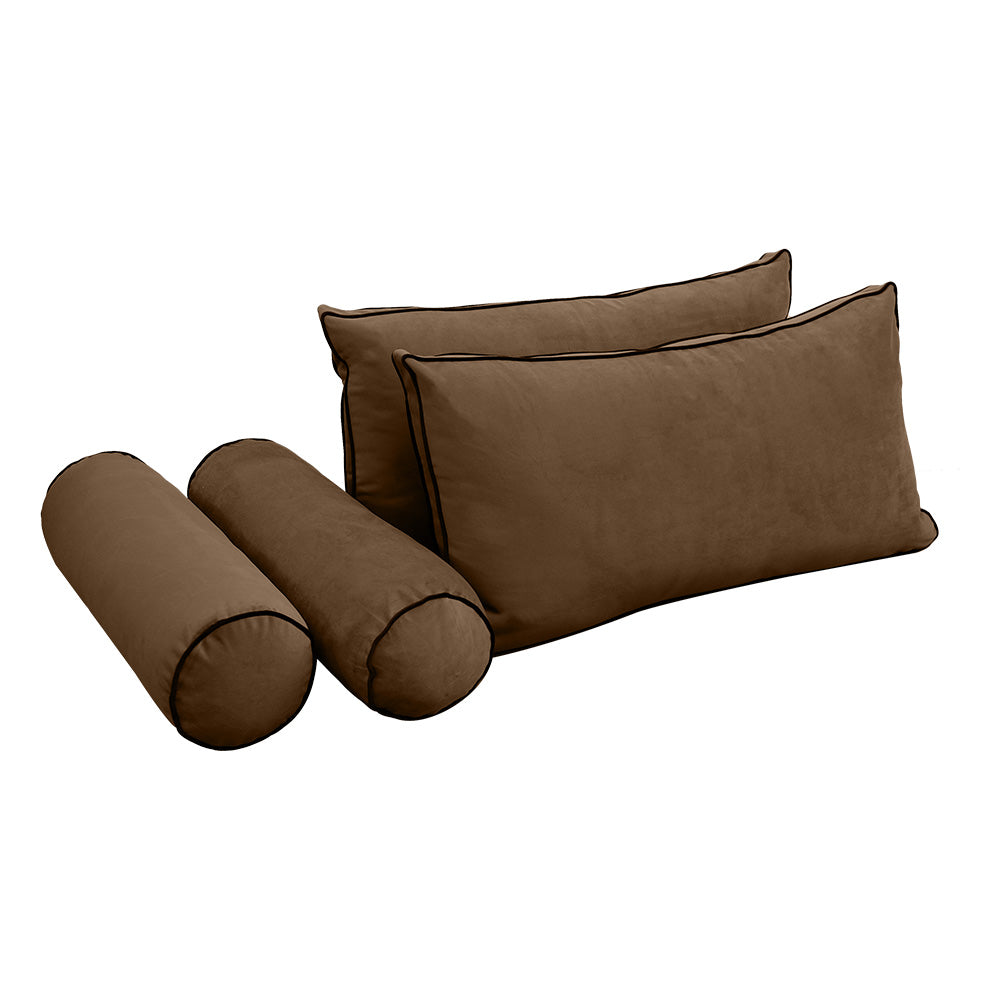 STYLE V2 - Velvet Indoor Daybed Bolster Backrest Cushion Pillow |COVERS ONLY|